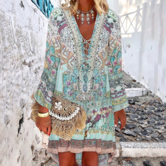 💓 STYLE ME 💓 TURQUOISE STERLING VENUS LAYER FRINGE KISS ME TREND LOVE STITCH - Picture 8 of 16